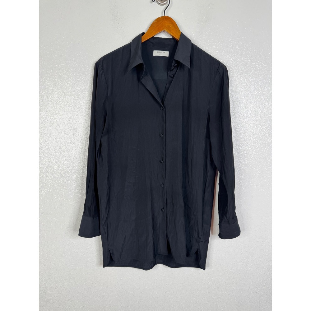 Babaton Black Button Down Long Sleeve Shirt Blouse Style 73956 Womens Small